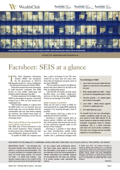 SEIS factsheet cover