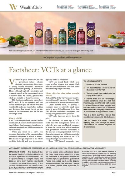 VCT factsheet cover